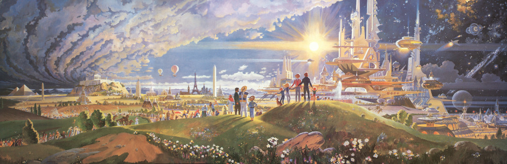 Robert McCall’s “The Prologue and the Promise” mural for Disney EPCOT’s Horizons.I